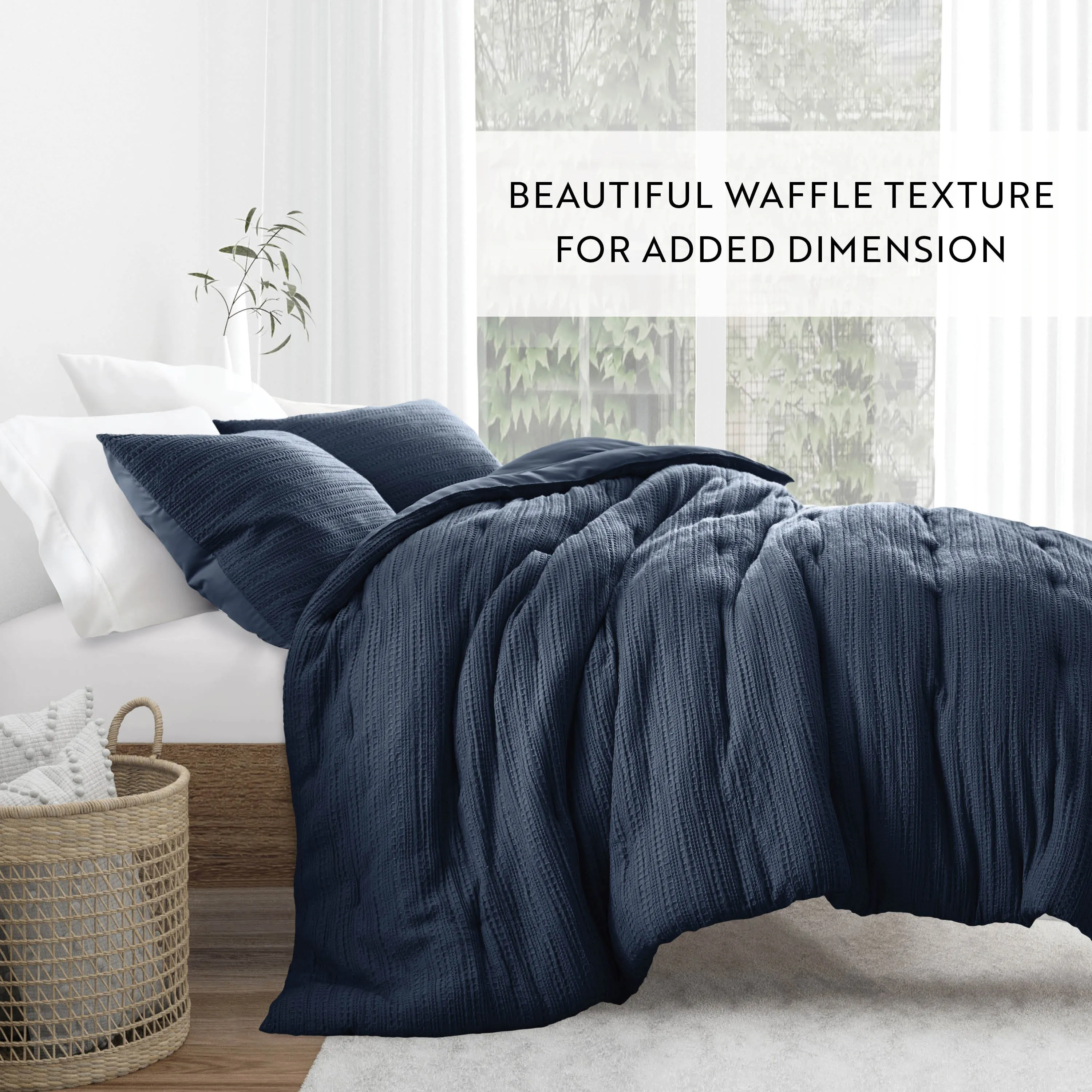 Waffle Textured Down-Alternative Comforter Set