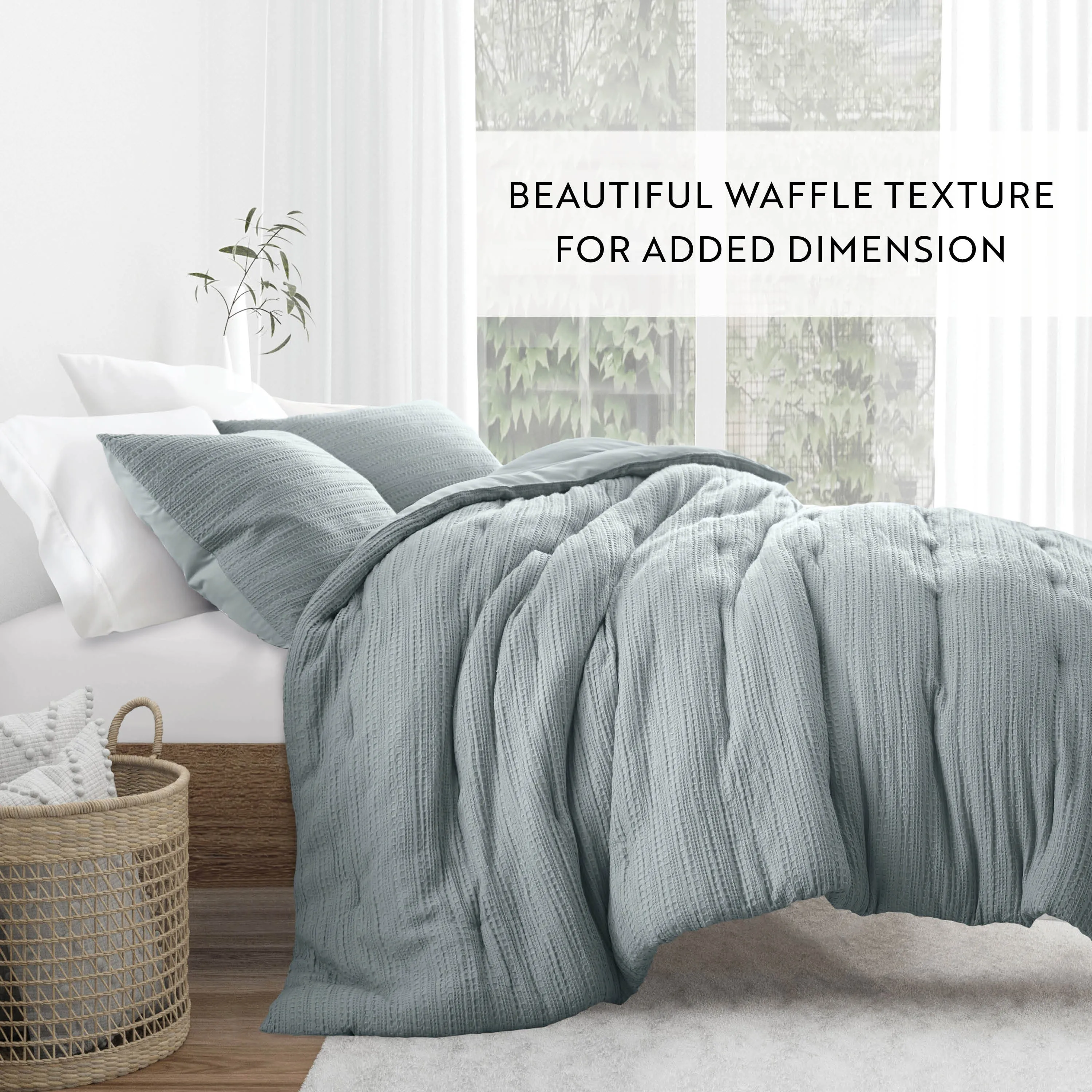 Waffle Textured Down-Alternative Comforter Set