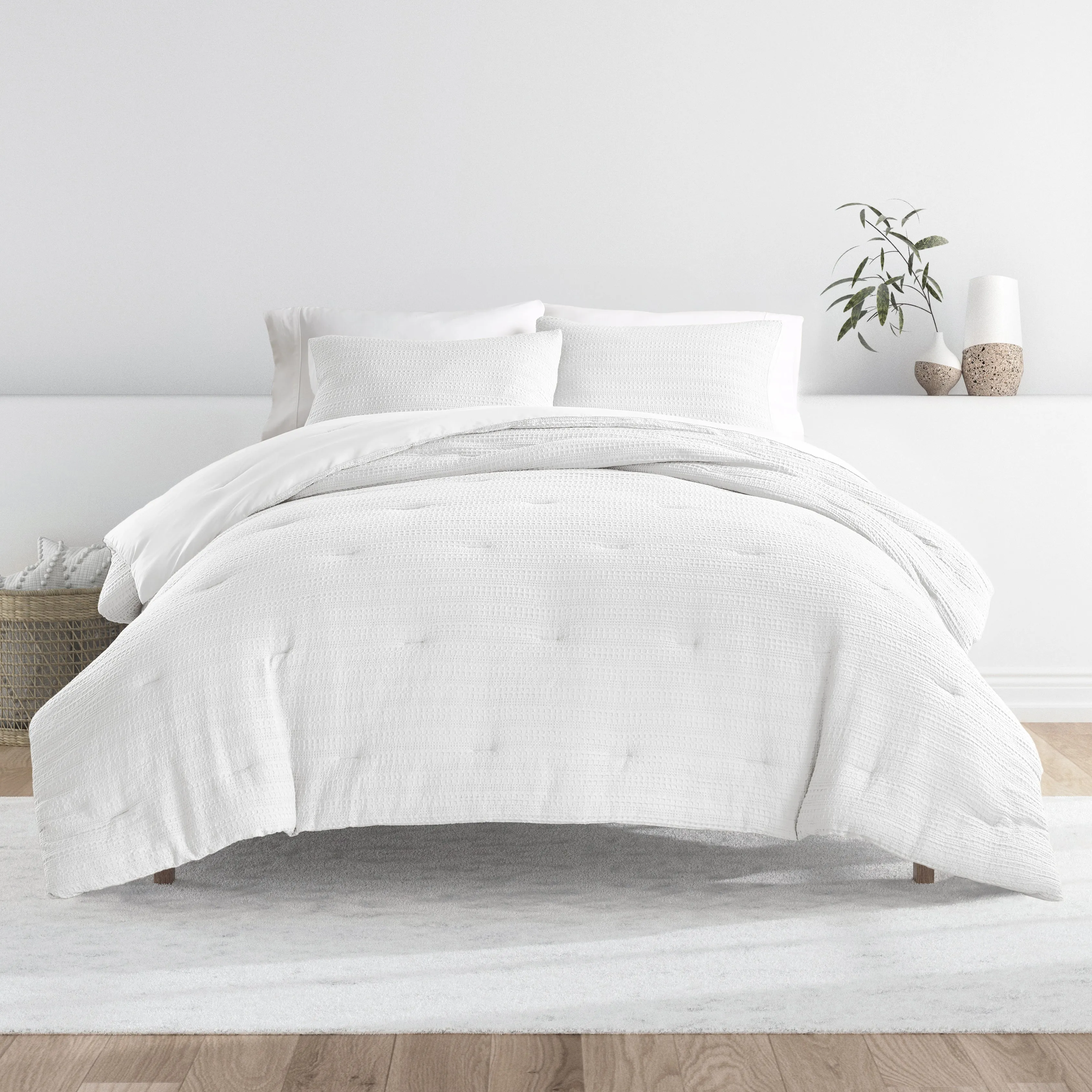 Waffle Textured Down-Alternative Comforter Set