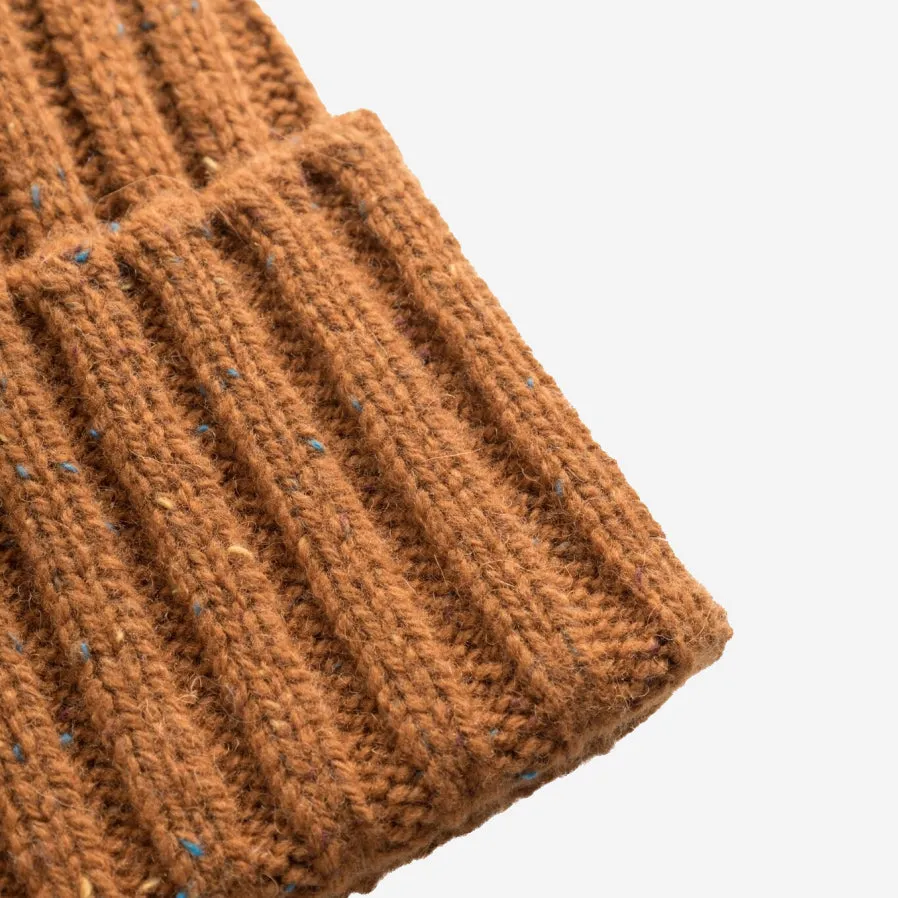 Wells Fleck Rib Beanie - Dark Ochre