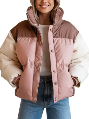 Women's Color Block Puffer Jacket