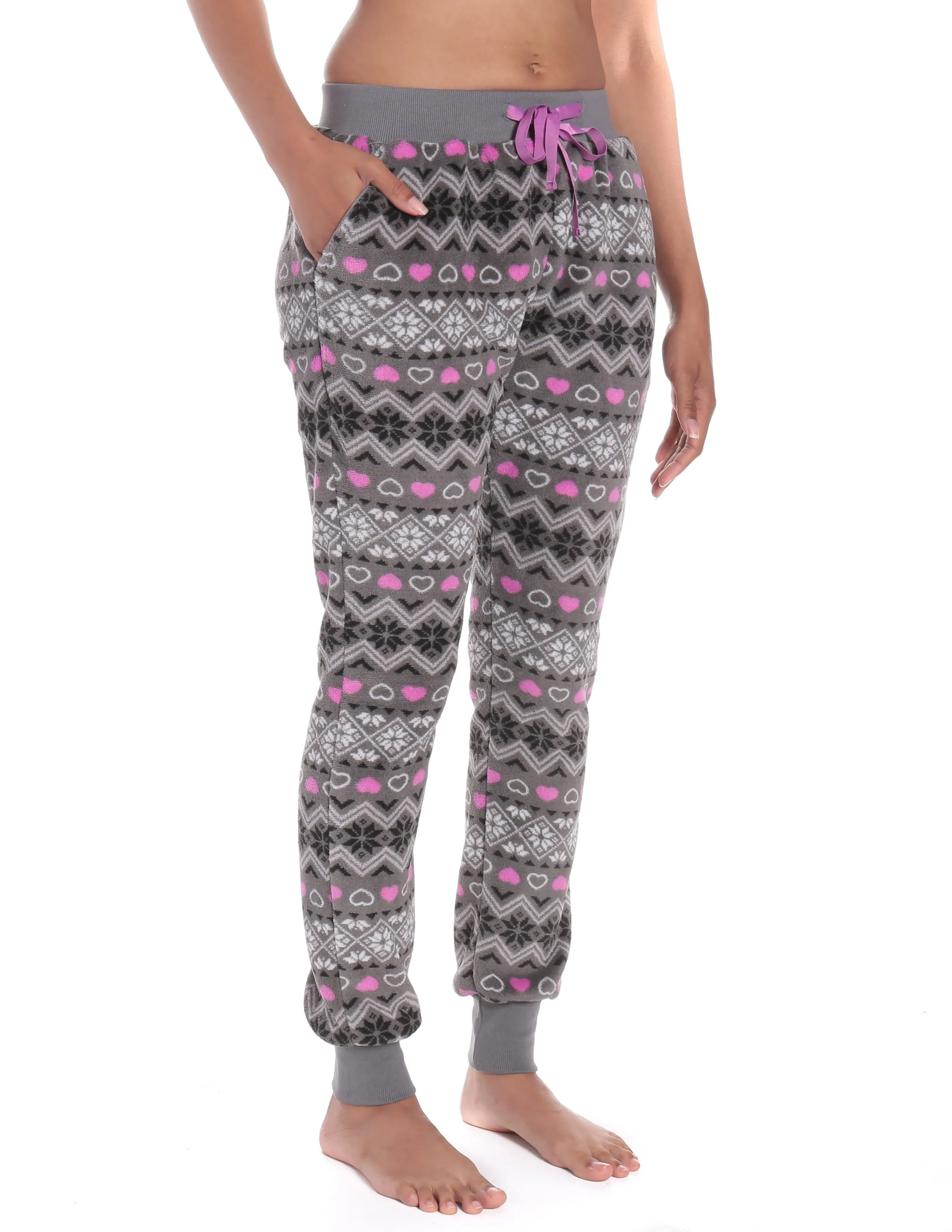 Women's Premium Coral Fleece Plush Jogger Lounge Pants